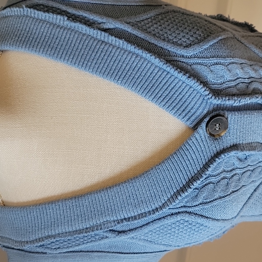 Free People Denson Cable Knit Vest Winding River Blue Size M - Picture 4 of 11